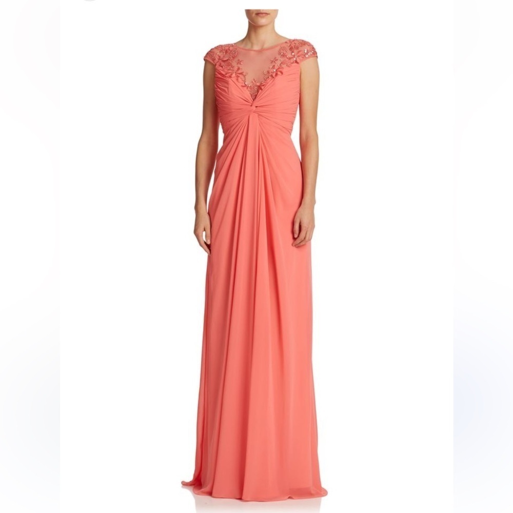 Monique Lhuillier Formal Elegant Coral dress size 4 NWT